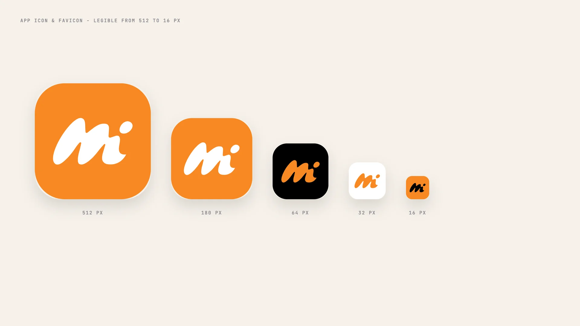 Mirai ikona aplikacije i favicon u svim veličinama