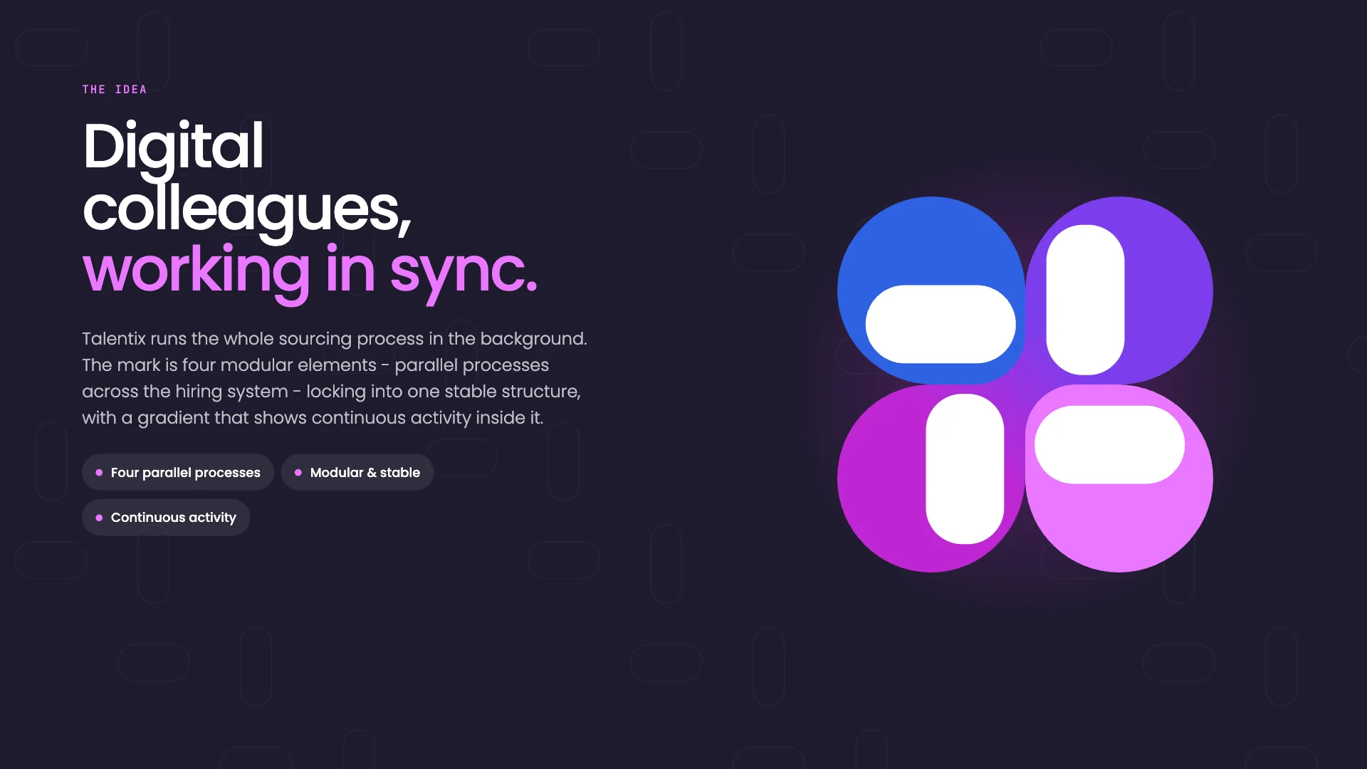 Talentix brand idea - digital colleagues working in sync