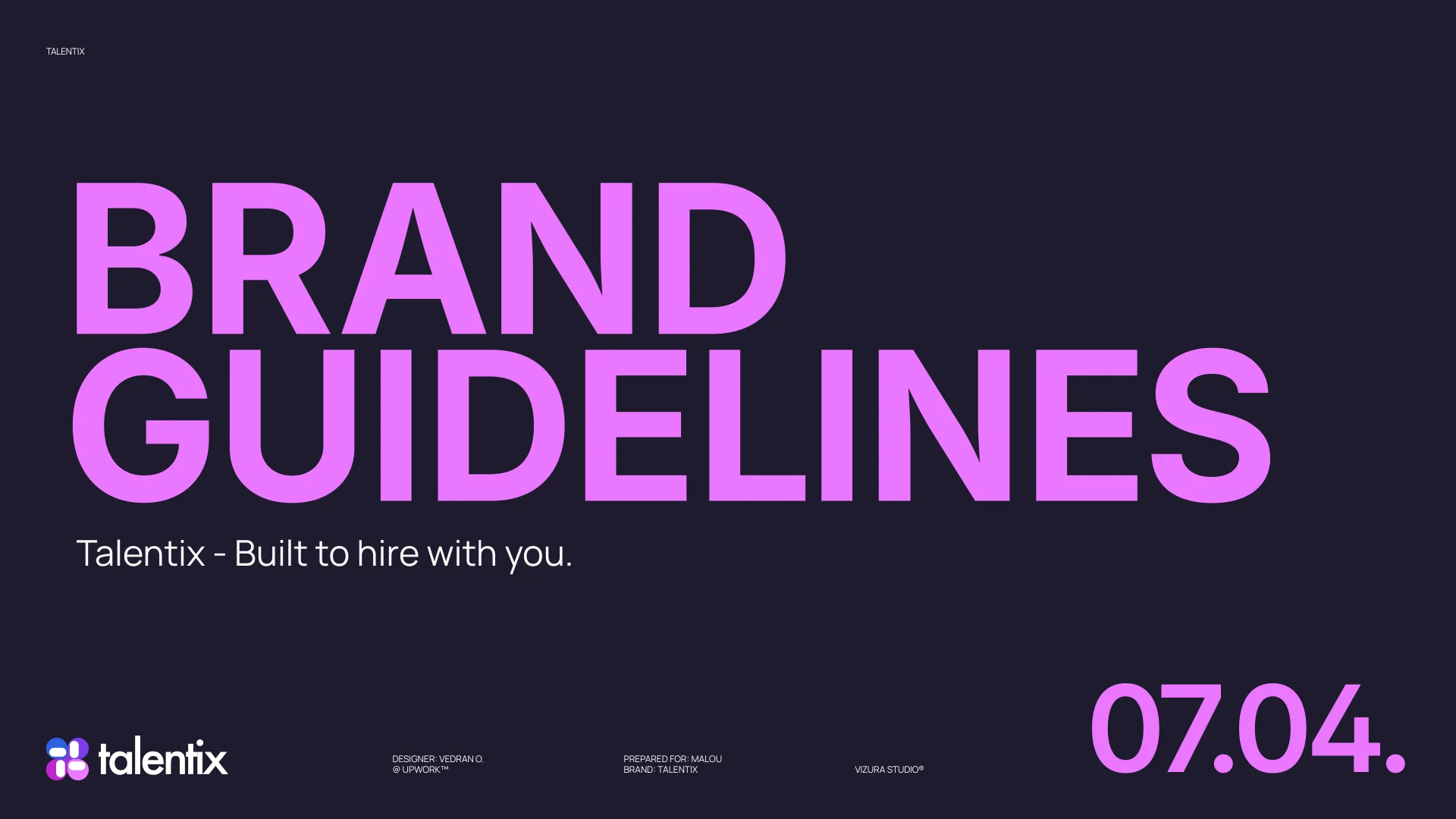 Talentix brand guidelines cover