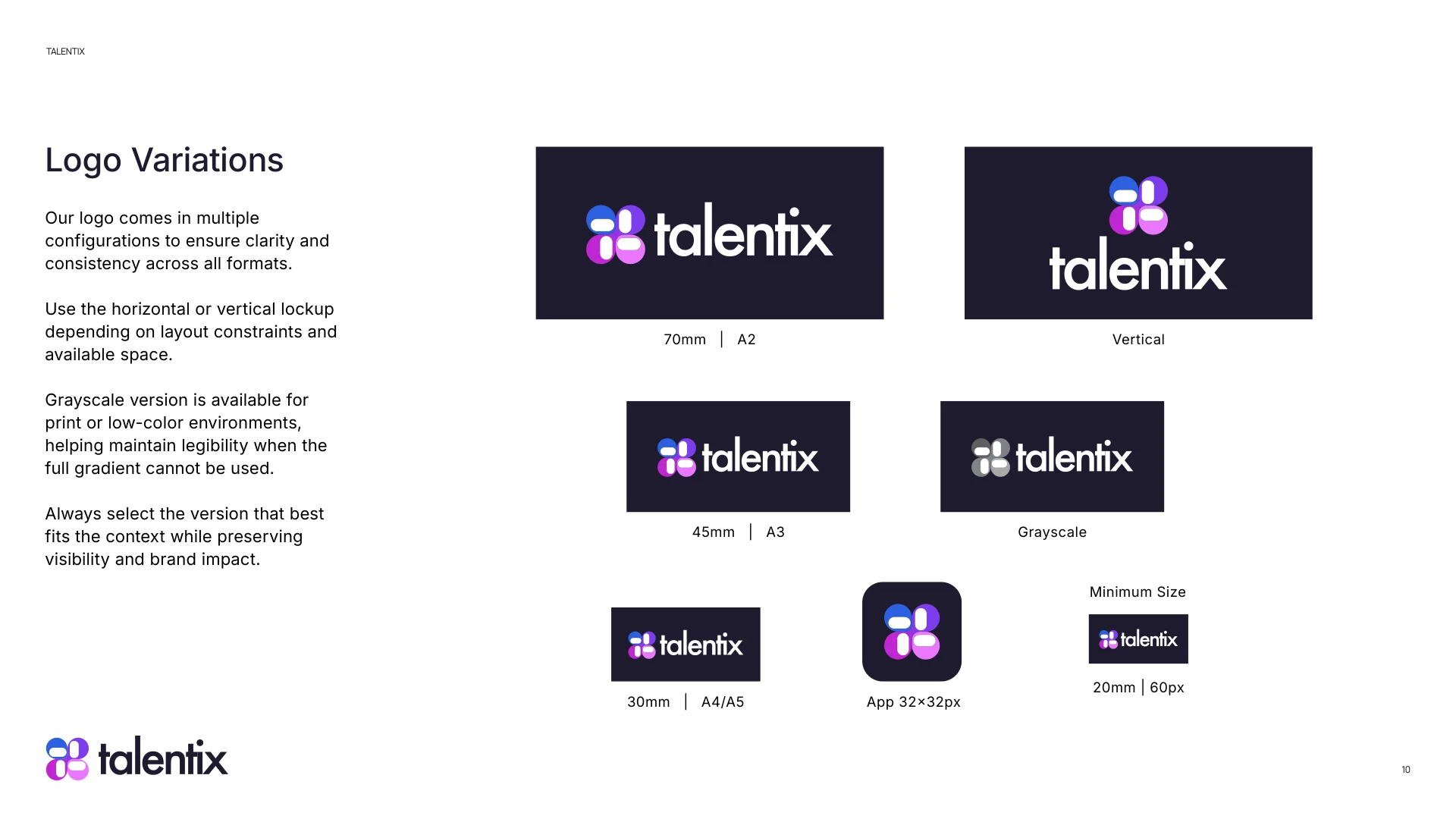 Talentix logo variations