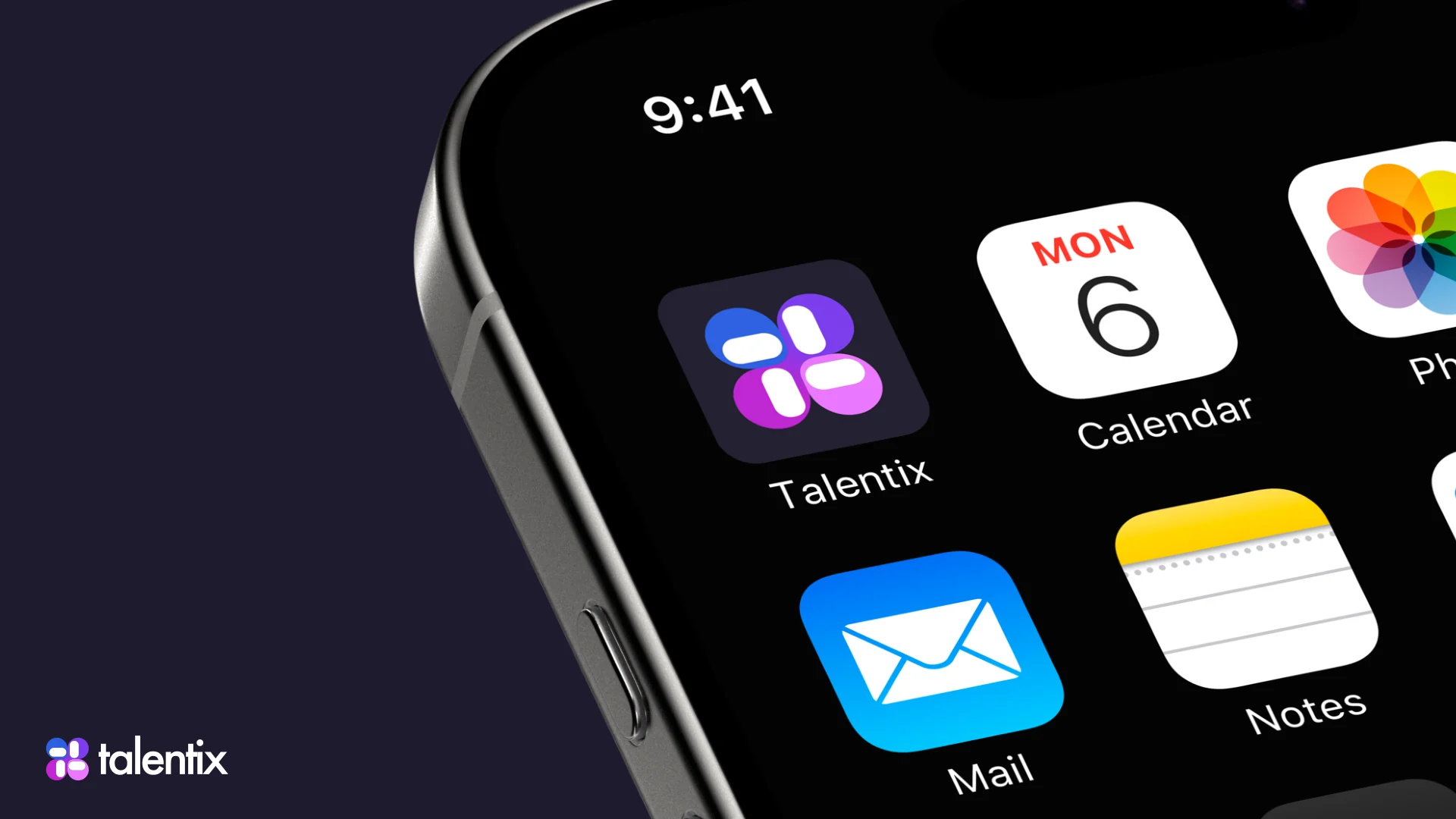 Talentix app icon on a phone