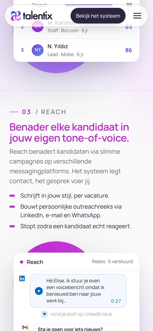 talentix.ai on mobile - scout