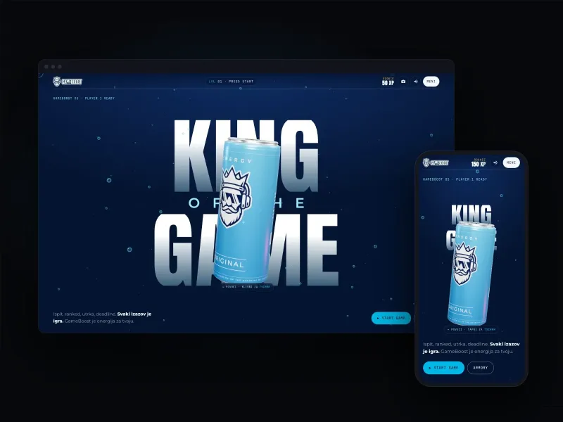 GameBoost Energy - Interactive 3D Website case study by Vizura Studio