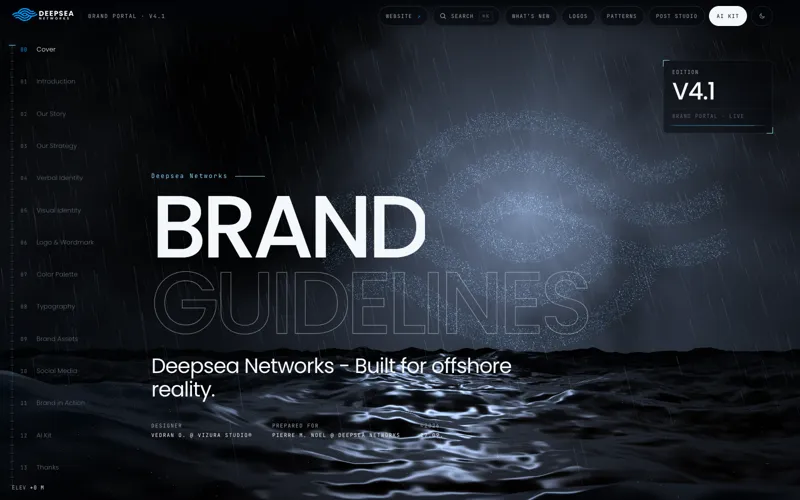 Brand OS portal for Deepsea Networks - overview screen