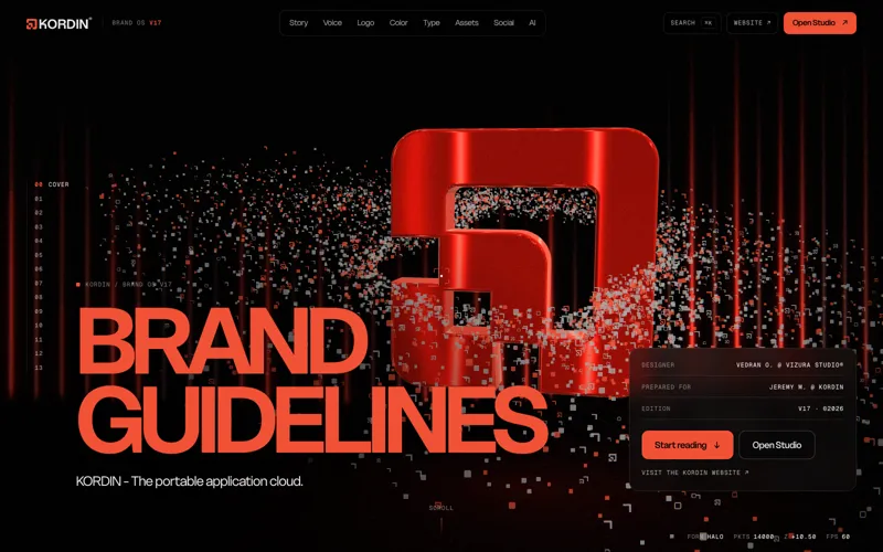 Brand OS portal for KORDIN - overview screen